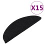 Alfombrilla autoadhesiva de escalera 15 uds negra 65x22,5x3,5cm de vidaXL, Alfombrillas para escalones - Ref: Foro24-136396, ...
