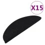 Alfombrilla autoadhesiva de escalera 15 uds negra 65x22,5x3,5cm de vidaXL, Alfombrillas para escalones - Ref: Foro24-136396, ...
