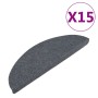 Alfombrilla autoadhesiva de escalera 15 uds gris 65x22,5x3,5 cm de vidaXL, Alfombrillas para escalones - Ref: Foro24-136397, ...