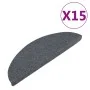 Alfombrilla autoadhesiva de escalera 15 uds gris 65x22,5x3,5 cm de vidaXL, Alfombrillas para escalones - Ref: Foro24-136397, ...