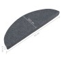 Alfombrilla autoadhesiva de escalera 15 uds gris 65x22,5x3,5 cm de vidaXL, Alfombrillas para escalones - Ref: Foro24-136397, ...