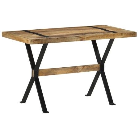 Mesa de comedor madera de mango rugosa 120x60x76 cm de vidaXL, Mesas de cocina y de comedor - Ref: Foro24-321604, Precio: 205...