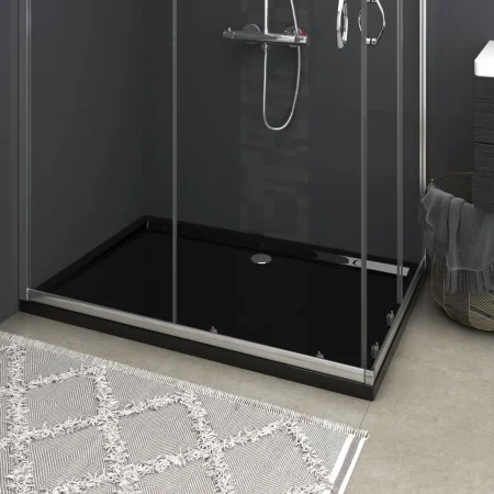 Rectangular black ABS shower tray 80x120 cm by vidaXL, Shower trays - Ref: Foro24-148919, Price: 116,89 €, Discount: %