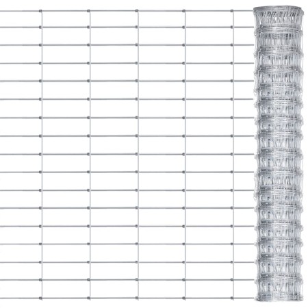 Valla de jardín de acero galvanizado plateado 50x0,8 m de vidaXL, Paneles de vallas - Ref: Foro24-149496, Precio: 98,11 €, De...