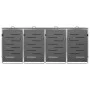 Cobertizo para 4 contenedores basura acero 276,5x77,5x112,5 cm de vidaXL, Soportes para contenedores de residuos - Ref: Foro2...