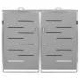 Cobertizo para dos contenedores basura acero 138x77,5x112,5 cm de vidaXL, Soportes para contenedores de residuos - Ref: Foro2...