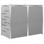 Cobertizo para dos contenedores basura acero 138x77,5x112,5 cm de vidaXL, Soportes para contenedores de residuos - Ref: Foro2...