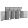 Cobertizo para 4 contenedores basura acero 276,5x77,5x112,5 cm de vidaXL, Soportes para contenedores de residuos - Ref: Foro2...