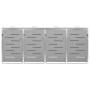 Cobertizo para 4 contenedores basura acero 276,5x77,5x112,5 cm de vidaXL, Soportes para contenedores de residuos - Ref: Foro2...