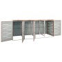 Cobertizo para 4 contenedores basura acero 276,5x77,5x112,5 cm de vidaXL, Soportes para contenedores de residuos - Ref: Foro2...