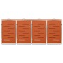 Cobertizo para 4 contenedores basura acero 276,5x77,5x112,5 cm de vidaXL, Soportes para contenedores de residuos - Ref: Foro2...