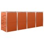 Cobertizo para 4 contenedores basura acero 276,5x77,5x112,5 cm de vidaXL, Soportes para contenedores de residuos - Ref: Foro2...