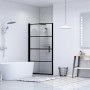 Puerta de ducha de vidrio templado negro 100x178 cm de vidaXL, Puertas de ducha - Ref: Foro24-146885, Precio: 192,01 €, Descu...