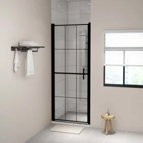 Schwarze Duschtür aus gehärtetem Glas, 81 x 195 cm von vidaXL, Duschtüren - Ref: Foro24-148887, Preis: 191,48 €, Rabatt: %
