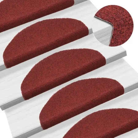 Alfombrilla autoadhesiva de escalera 10 uds 65x21x4 cm roja de vidaXL, Alfombrillas para escalones - Ref: Foro24-149707, Prec...