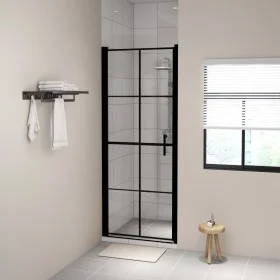 Schwarze Duschtür aus gehärtetem Glas, 91 x 195 cm von vidaXL, Duschtüren - Ref: Foro24-148891, Preis: 218,49 €, Rabatt: %