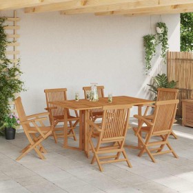Conjunto de Comedor de Jardín 7 pcs Marrón en Sillas de jardín | Comprar online en Foru.es