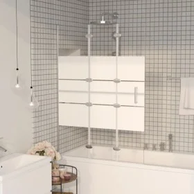 Mampara de ducha plegable ESG blanco 100x140 cm de vidaXL, Puertas de ducha - Ref: Foro24-150738, Precio: 148,09 €, Descuento: %