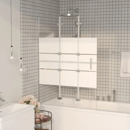 Mampara de ducha plegable ESG blanco 100x140 cm de vidaXL, Puertas de ducha - Ref: Foro24-150738, Precio: 148,09 €, Descuento: %