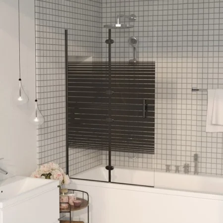 Mampara de ducha plegable ESG negro 80x140 cm de vidaXL, Puertas de ducha - Ref: Foro24-150740, Precio: 122,06 €, Descuento: %