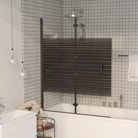 Folding shower screen ESG black 120x140 cm by vidaXL, shower doors - Ref: Foro24-150742, Price: 151,56 €, Discount: %