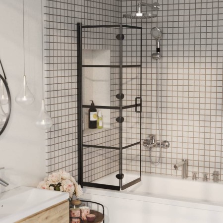 Mampara de ducha plegable ESG negro 80x140 cm de vidaXL, Puertas de ducha - Ref: Foro24-150743, Precio: 133,04 €, Descuento: %