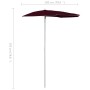 Sombrilla de jardín semicircular con palo burdeos rojo 180x90cm en Sombrillas | Comprar online en Foru.es