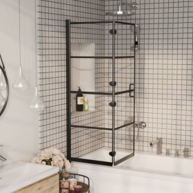 Mampara de ducha plegable ESG negro 100x140 cm de vidaXL, Puertas de ducha - Ref: Foro24-150744, Precio: 140,15 €, Descuento: %