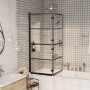 Mampara de ducha plegable ESG negro 120x140 cm de vidaXL, Puertas de ducha - Ref: Foro24-150745, Precio: 161,34 €, Descuento: %