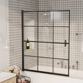 ESG black shower screen 116x140 cm by vidaXL, shower doors - Ref: Foro24-150748, Price: 146,22 €, Discount: %