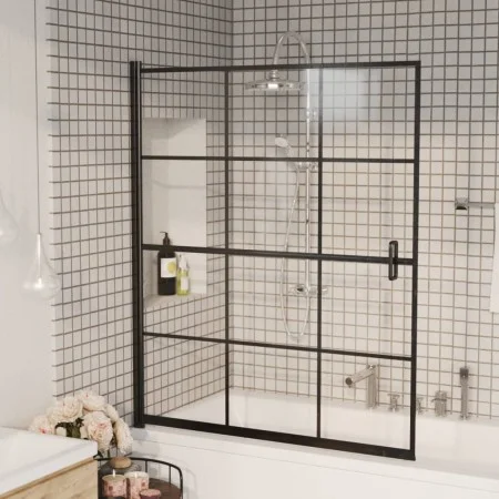 Mampara de ducha ESG negro 116x140 cm de vidaXL, Puertas de ducha - Ref: Foro24-150748, Precio: 146,22 €, Descuento: %