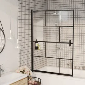 ESG black shower screen 100x140 cm by vidaXL, shower doors - Ref: Foro24-150750, Price: 174,57 €, Discount: %