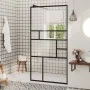 Accessible shower screen clear ESG glass black 80x195 cm by vidaXL, Shower walls and screens - Ref: Foro24-150752, Price: 157...