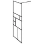 Accessible shower screen clear ESG glass black 80x195 cm by vidaXL, Shower walls and screens - Ref: Foro24-150752, Price: 157...