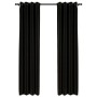 Cortina opaca con ojales look lino 2 pzas antracita 140x225 cm de vidaXL, Cortinas y visillos - Ref: Foro24-321161, Precio: 4...