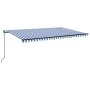 Toldo manual retráctil con LED azul y blanco 500x300 cm de vidaXL, Toldos - Ref: Foro24-3069141, Precio: 621,44 €, Descuento: %