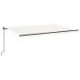 Toldo retráctil manual con luz LED crema 500x300 cm de vidaXL, Toldos - Ref: Foro24-3069142, Precio: 423,55 €, Descuento: %
