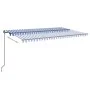 Toldo manual retráctil con LED azul y blanco 500x300 cm de vidaXL, Toldos - Ref: Foro24-3069141, Precio: 621,44 €, Descuento: %