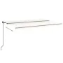 Toldo retráctil manual con luz LED crema 500x300 cm de vidaXL, Toldos - Ref: Foro24-3069142, Precio: 423,55 €, Descuento: %