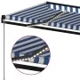 Toldo manual retráctil con LED azul y blanco 500x300 cm de vidaXL, Toldos - Ref: Foro24-3069141, Precio: 621,44 €, Descuento: %