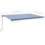 Toldo manual retráctil con LED azul y blanco 500x300 cm de vidaXL, Toldos - Ref: Foro24-3069141, Precio: 398,08 €, Descuento: %