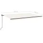 Toldo retráctil manual con luz LED crema 500x300 cm de vidaXL, Toldos - Ref: Foro24-3069142, Precio: 423,55 €, Descuento: %