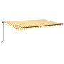 Toldo retráctil manual con luz LED amarillo y blanco 500x300 cm de vidaXL, Toldos - Ref: Foro24-3069143, Precio: 396,61 €, De...