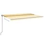 Toldo retráctil manual con luz LED amarillo y blanco 500x300 cm de vidaXL, Toldos - Ref: Foro24-3069143, Precio: 633,46 €, De...