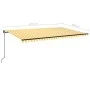 Toldo retráctil manual con luz LED amarillo y blanco 500x300 cm de vidaXL, Toldos - Ref: Foro24-3069143, Precio: 633,46 €, De...
