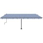 Toldo manual retráctil con LED azul y blanco 500x300 cm de vidaXL, Toldos - Ref: Foro24-3069781, Precio: 528,38 €, Descuento: %