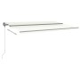 Toldo retráctil manual con luz LED crema 500x300 cm de vidaXL, Toldos - Ref: Foro24-3069782, Precio: 557,48 €, Descuento: %