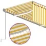 Toldo retráctil manual persiana y LED amarillo y blanco 5x3 m de vidaXL, Toldos - Ref: Foro24-3069463, Precio: 444,75 €, Desc...