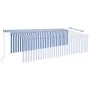 Toldo retráctil manual con persiana y LED azul y blanco 5x3 m de vidaXL, Toldos - Ref: Foro24-3069461, Precio: 659,98 €, Desc...