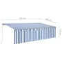Toldo retráctil manual con persiana y LED azul y blanco 5x3 m de vidaXL, Toldos - Ref: Foro24-3069461, Precio: 659,98 €, Desc...